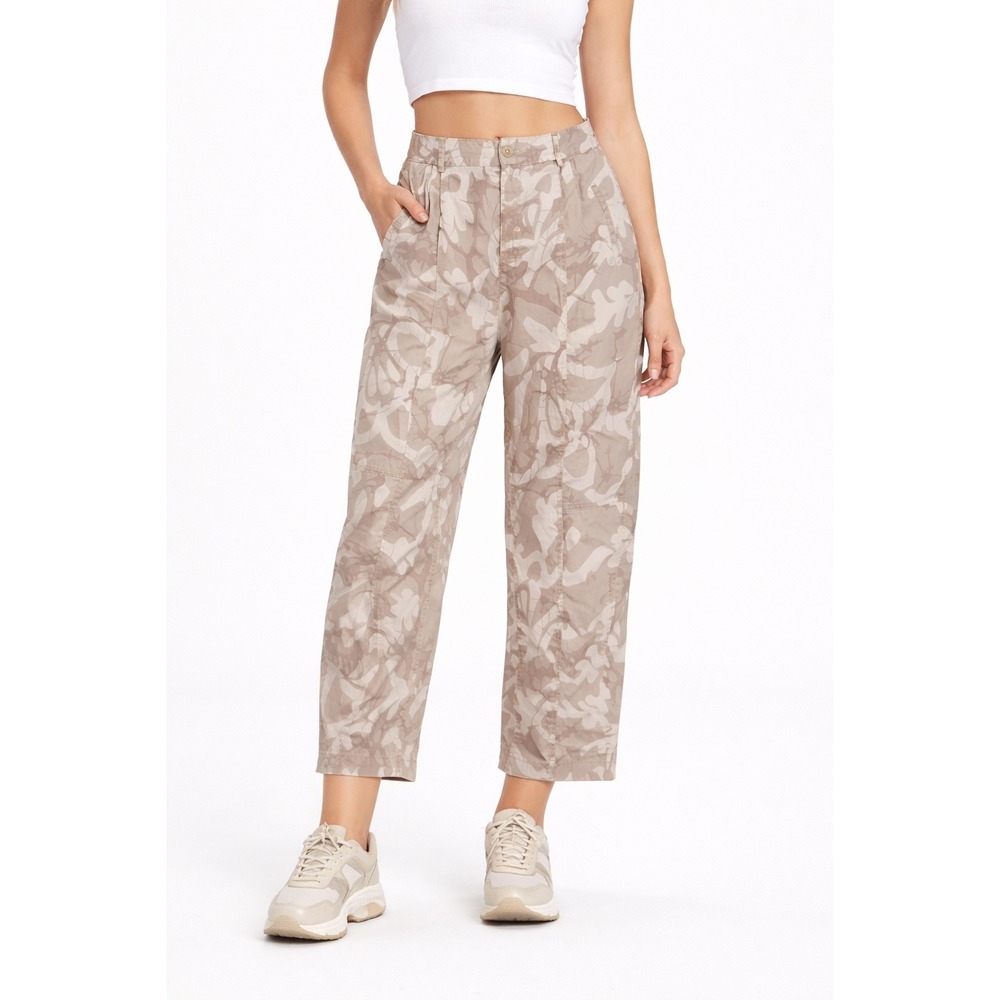 Anthropologie Pants Women 29 Frannie Linen Blend High Rise Tapered Leg Printed‎